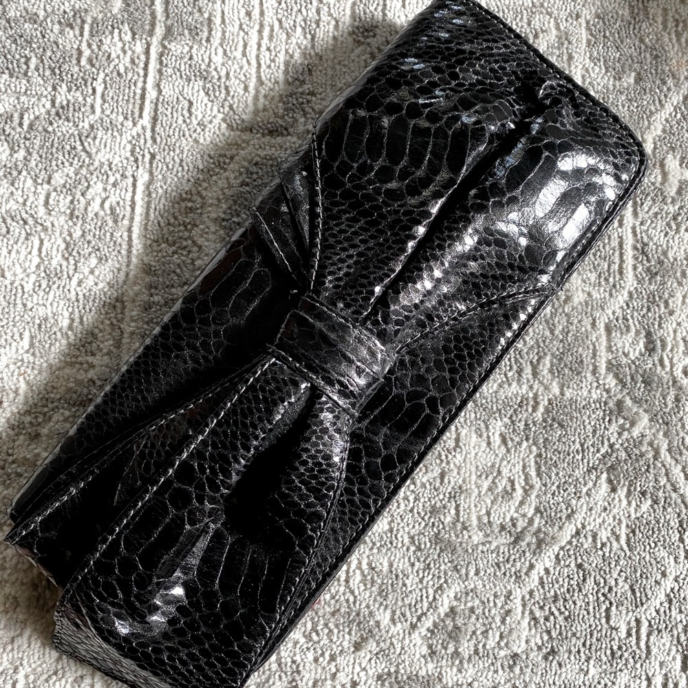 Black Snakeskin Clutch